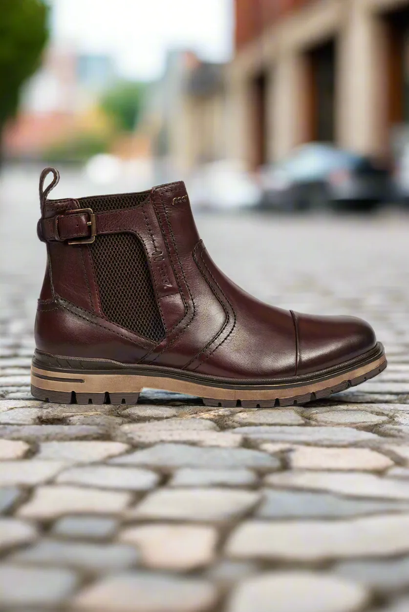 Mens POD Boots Chestnut Chelsea Dealer Brown Zip Apollo Square Toe