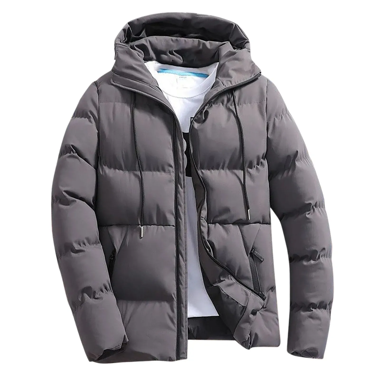 Men's Warm Puffer Jacket with Zipper | Ideal for Autumn/Winter