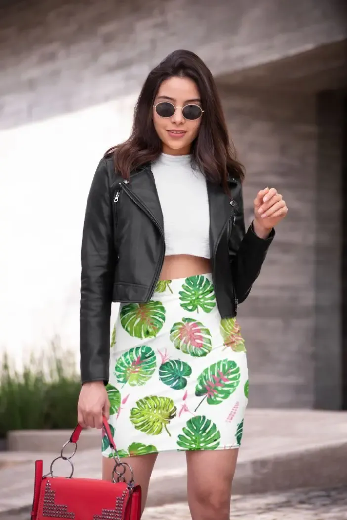 Monstera Love II Poster (2) Pencil Skirt