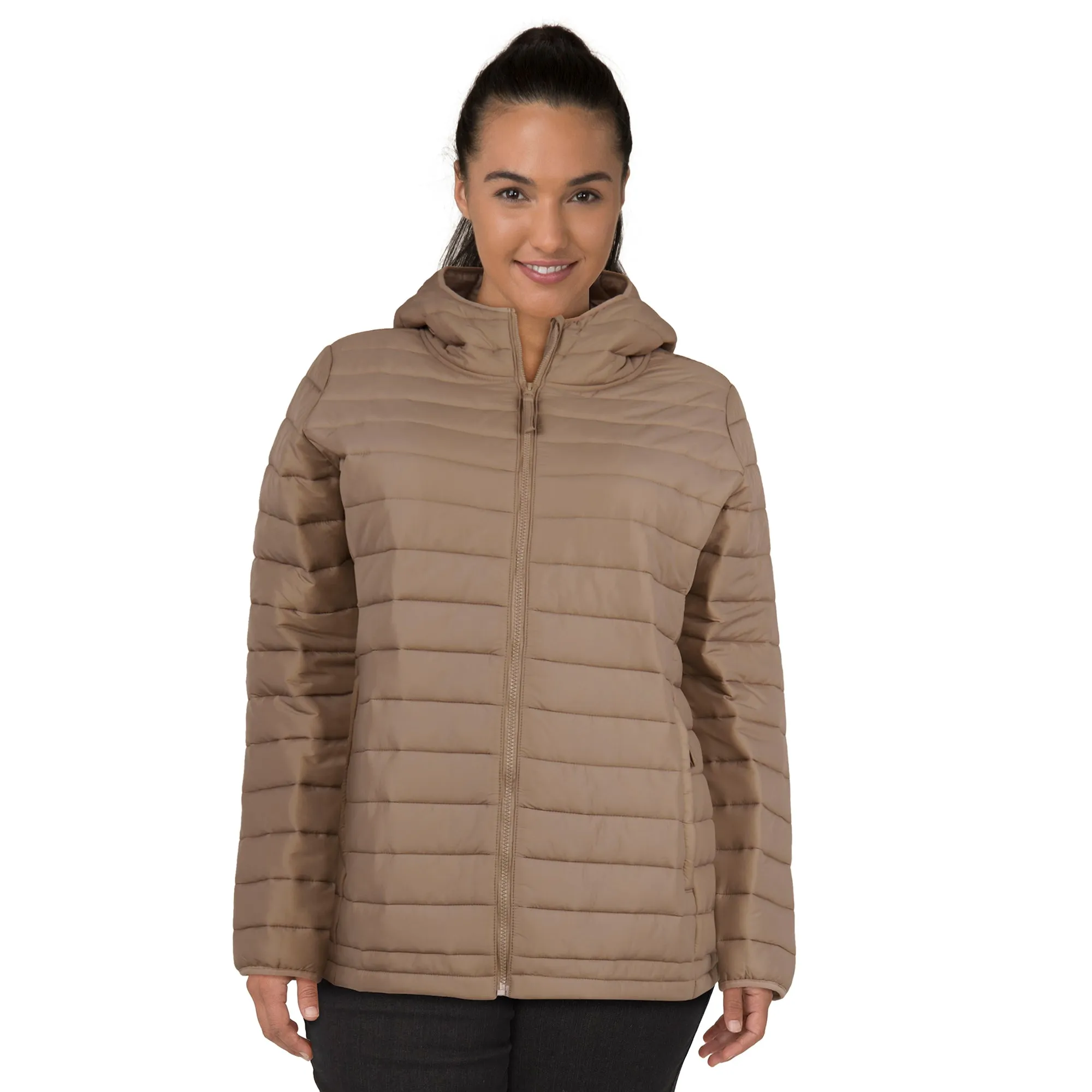 mySTYLE Women's Plus Eco Short Puffer Jacket