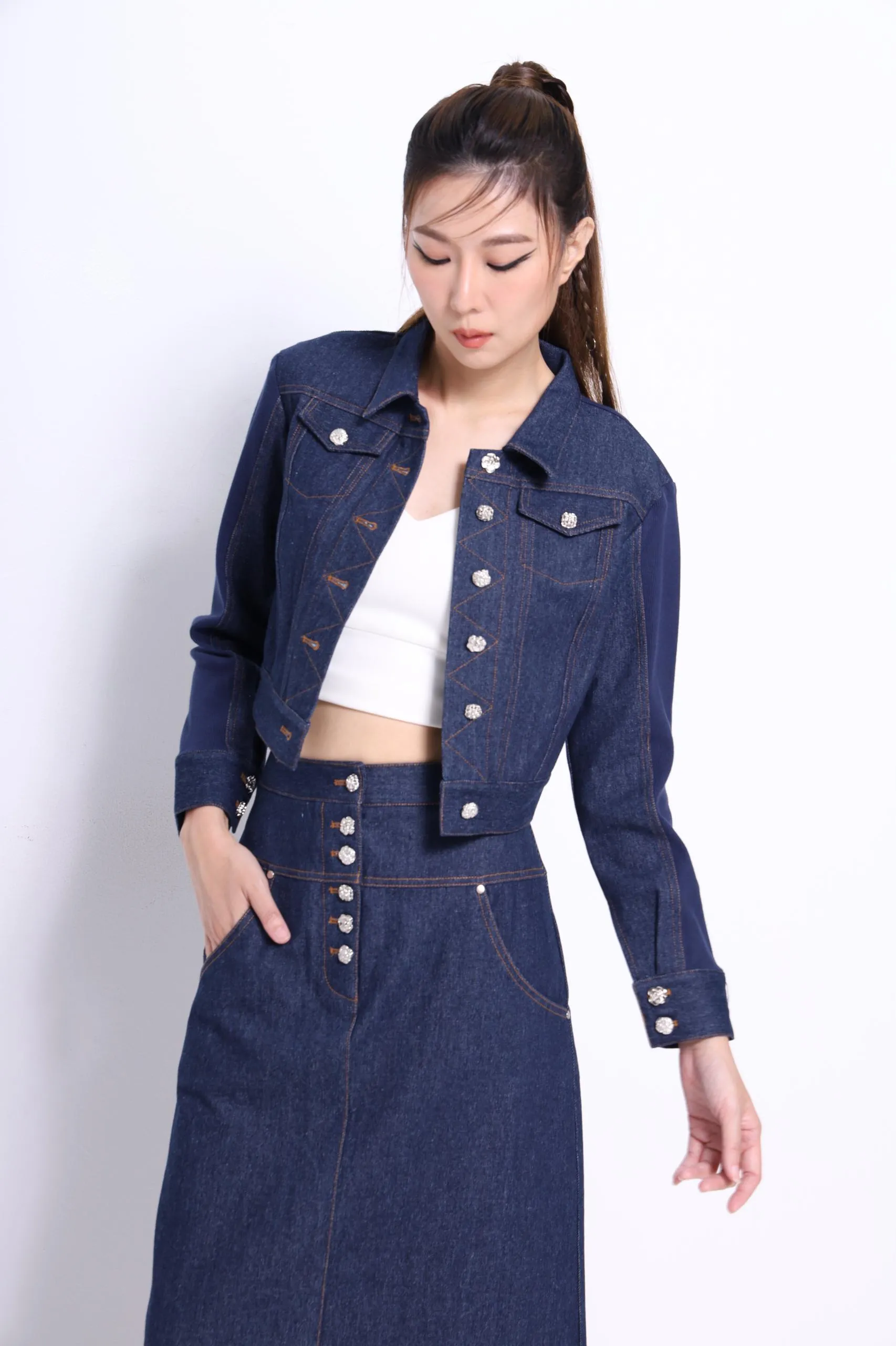 Nora Cropped Denim Jacket