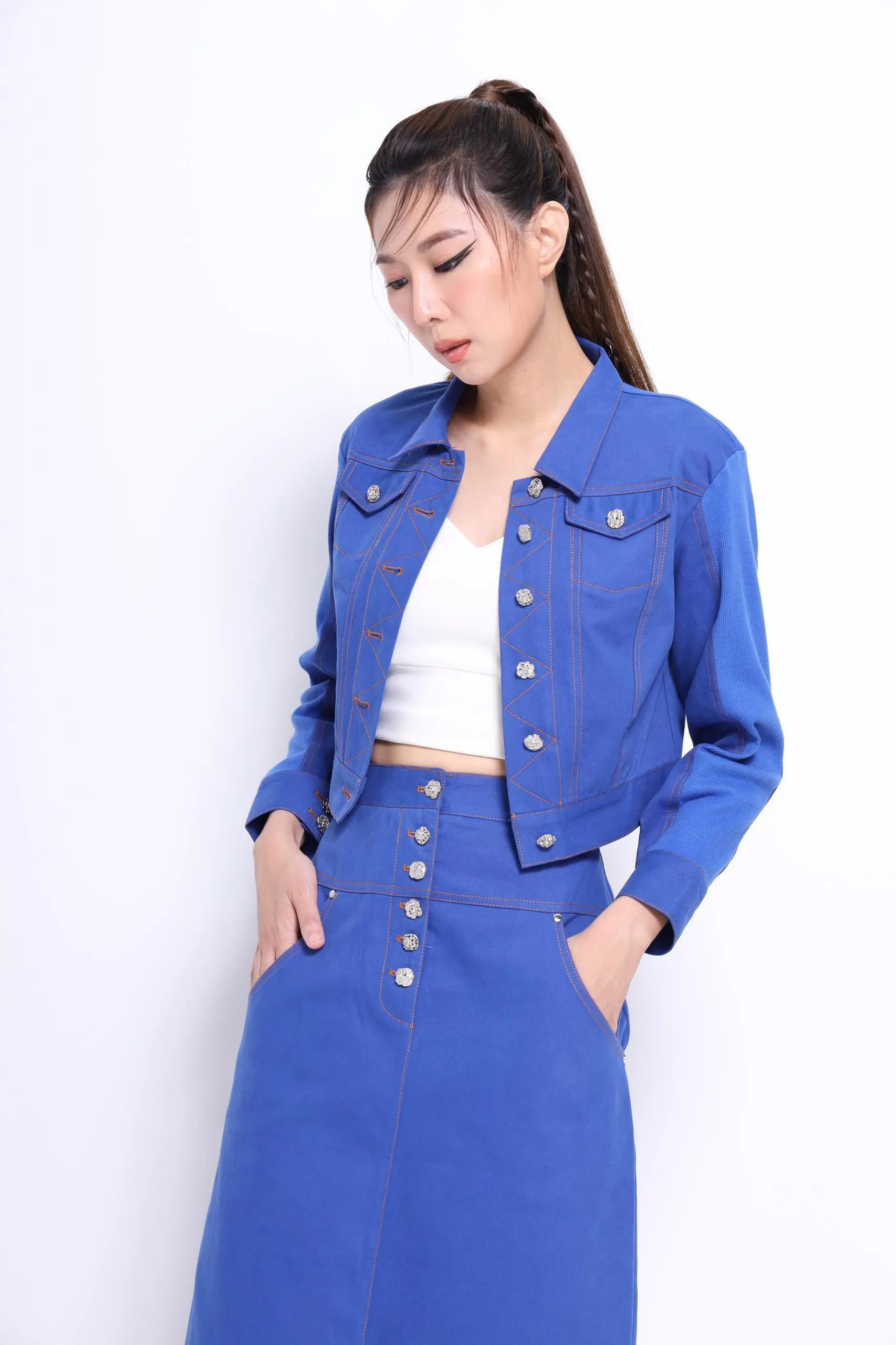 Nora Cropped Denim Jacket