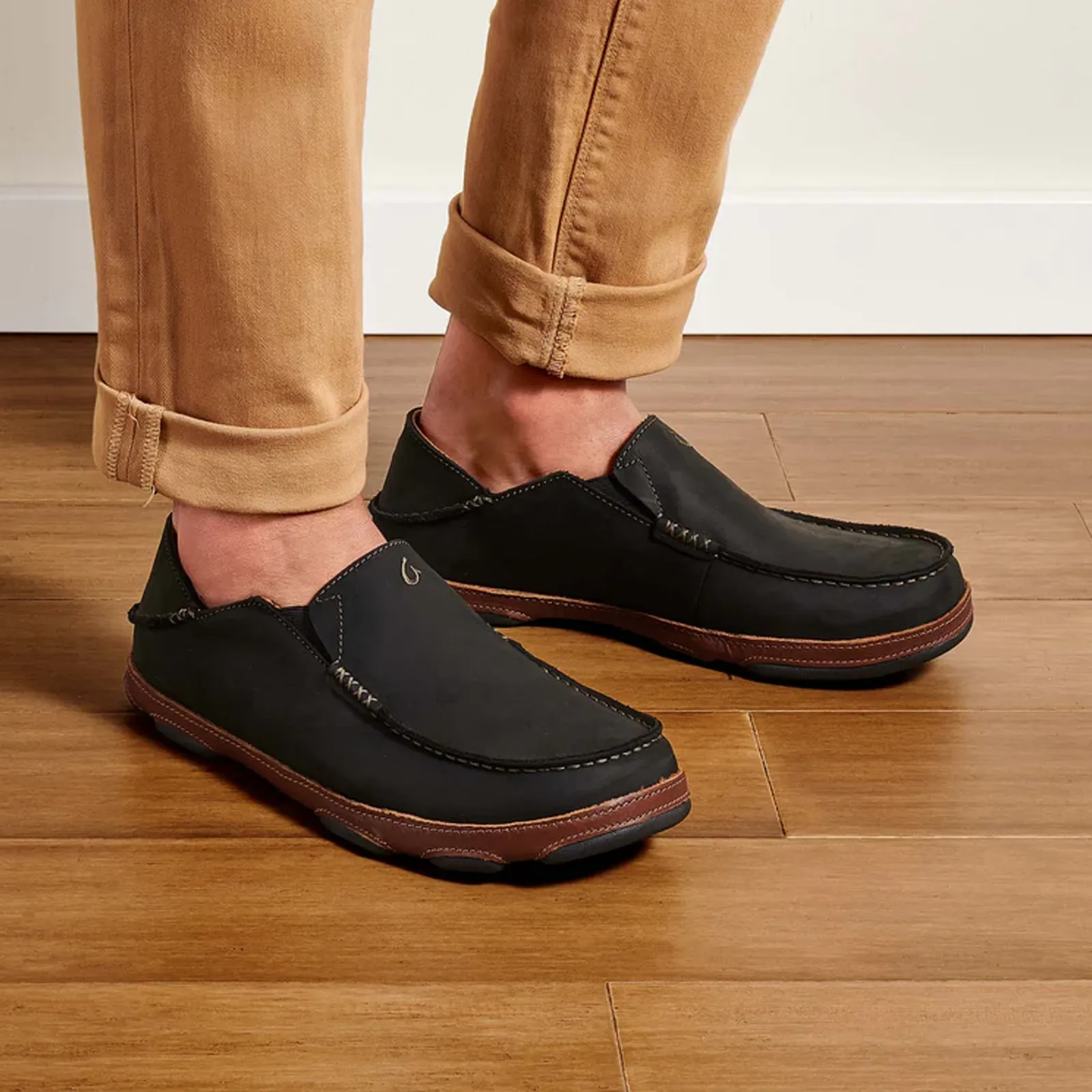 OluKai Moloa Slip On (Men) - Black/Toffee