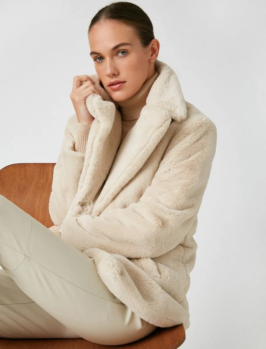 Oversize Teddy Coat in Cream