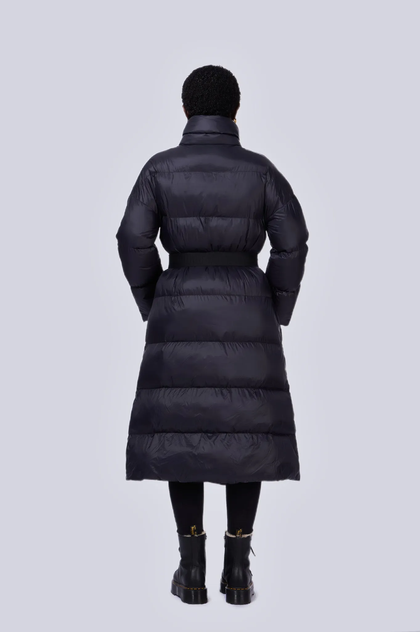 Posh Long Vegan Down Coat | Black