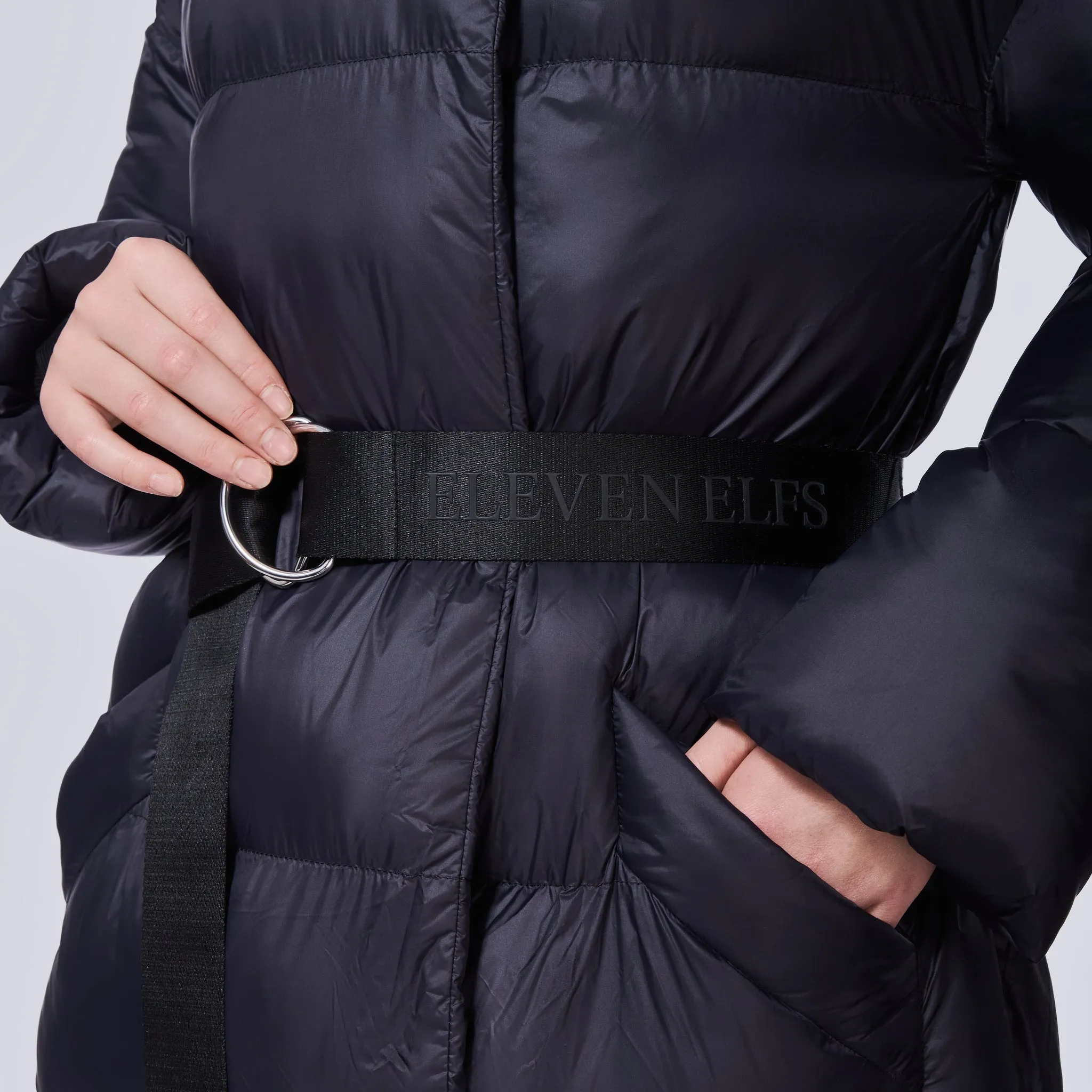 Posh Long Vegan Down Coat | Black