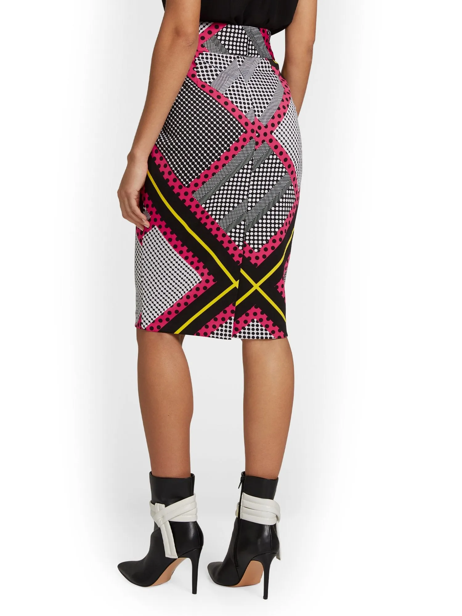 Printed Tie-Waist Pencil Skirt