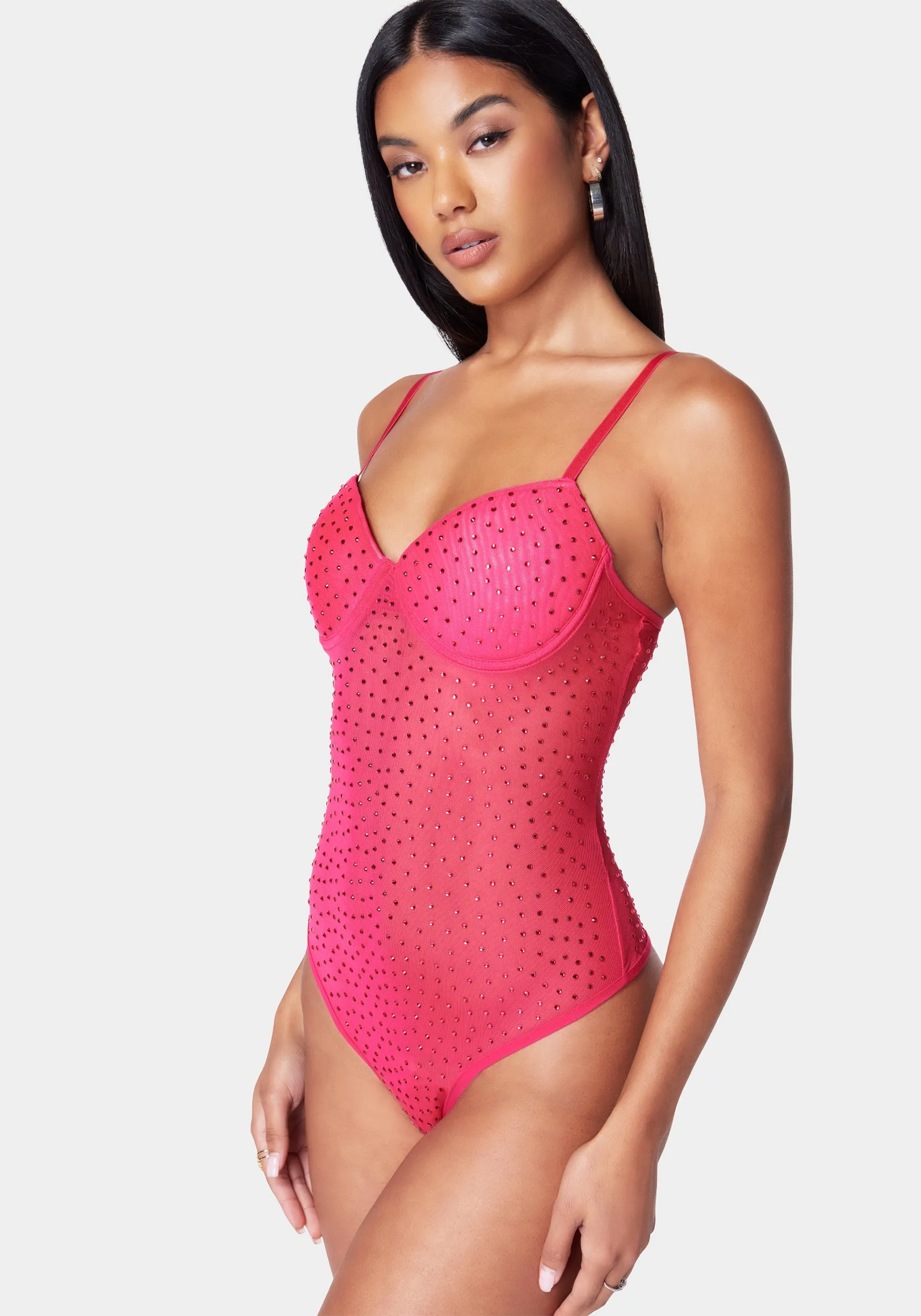 Rhinestone Mesh Bodysuit