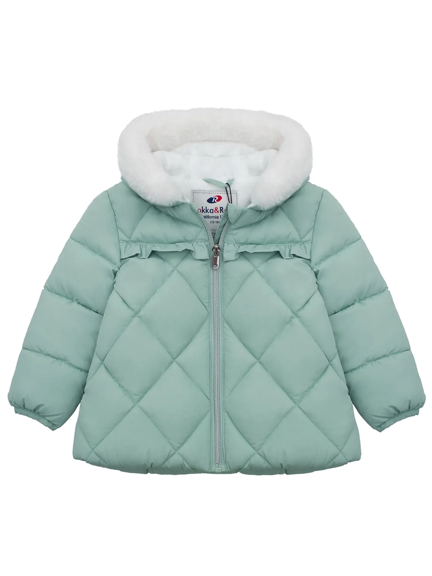 Rokka&Rolla Baby Girls' Puffer Jacket Toddler Fleece Lined Winter Coat for Infants, Sizes 6-24M