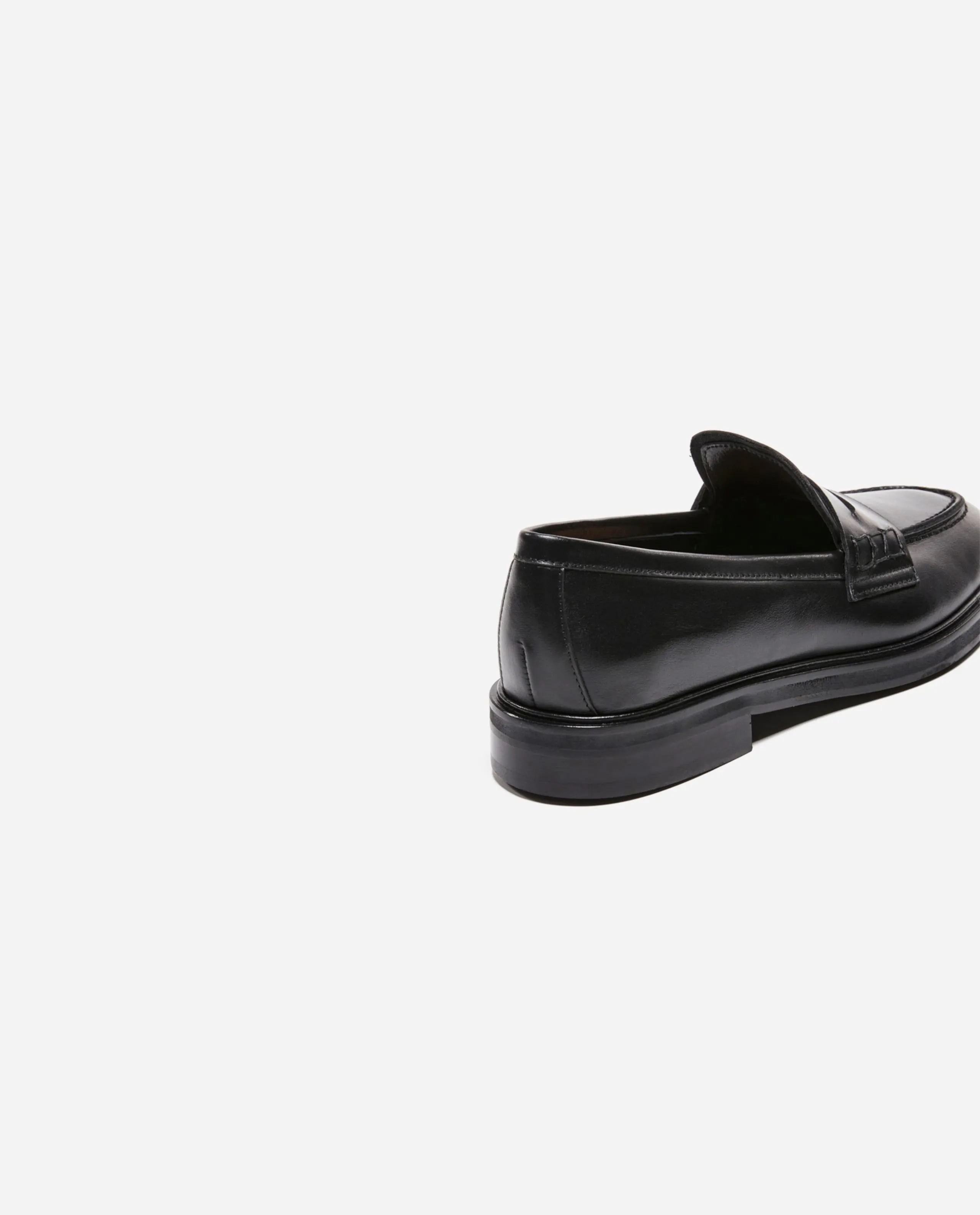 Sara Black Leather Loafers