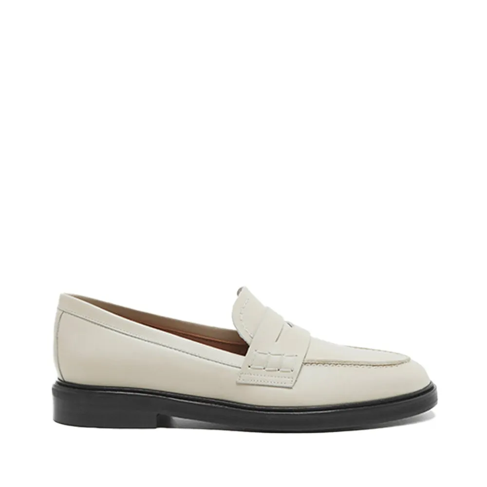 Sara Creme Leather Loafers