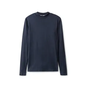 Signature Mockneck Tee IN: Navy