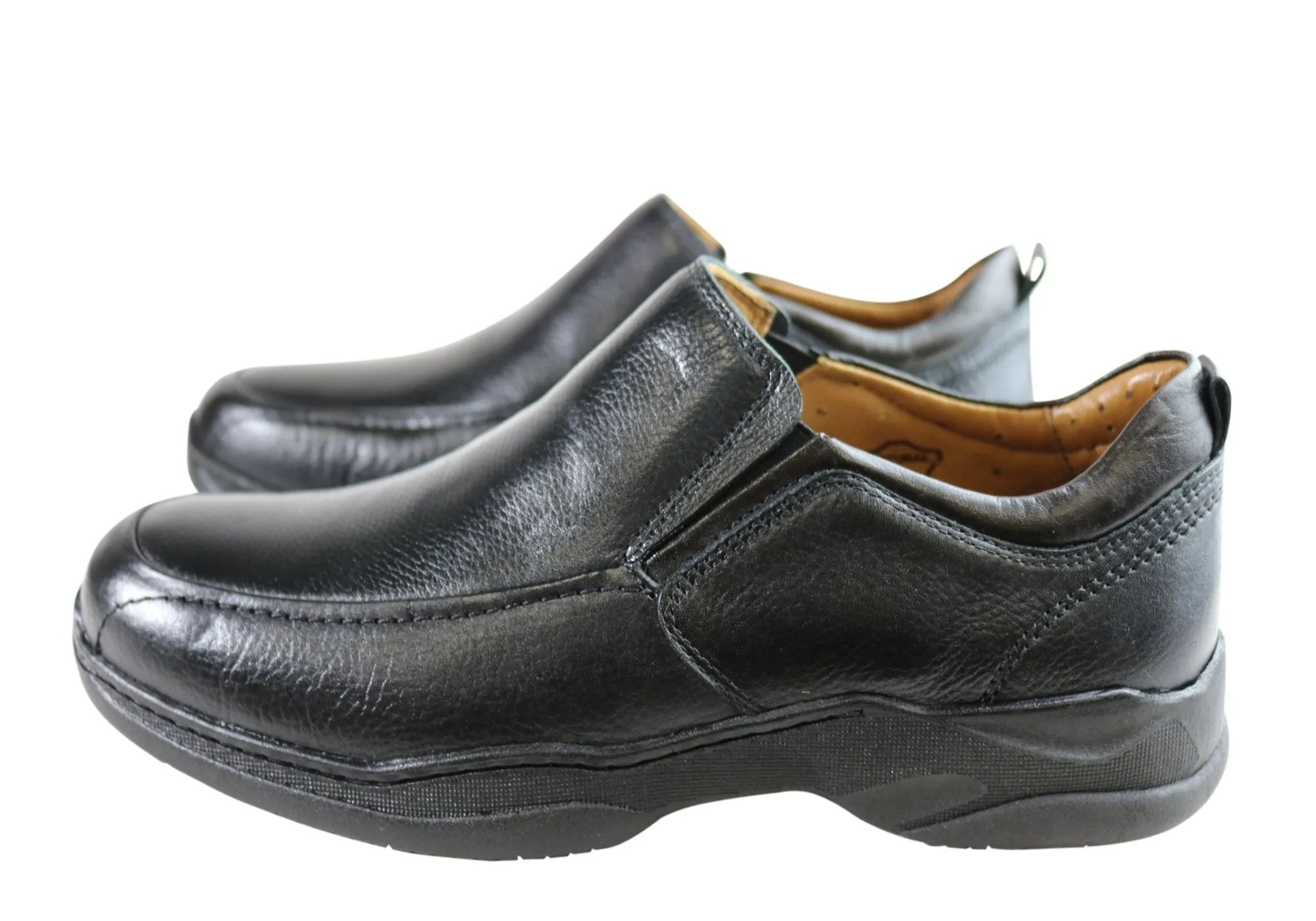 Sollu Dolan Mens Leather Slip On Comfort Shoes Made In Brazil