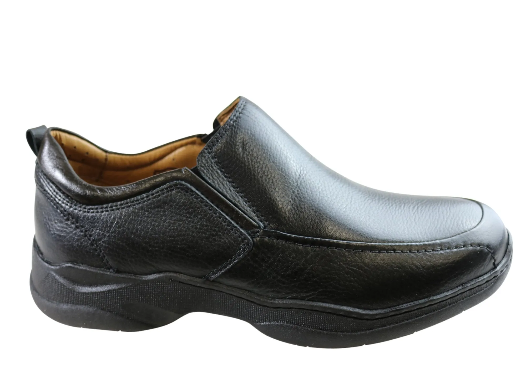 Sollu Dolan Mens Leather Slip On Comfort Shoes Made In Brazil