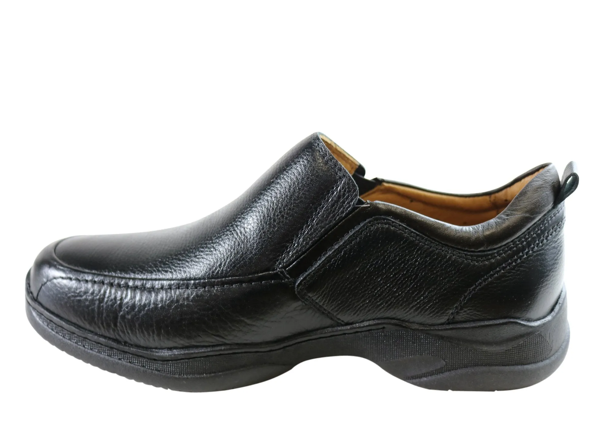 Sollu Dolan Mens Leather Slip On Comfort Shoes Made In Brazil