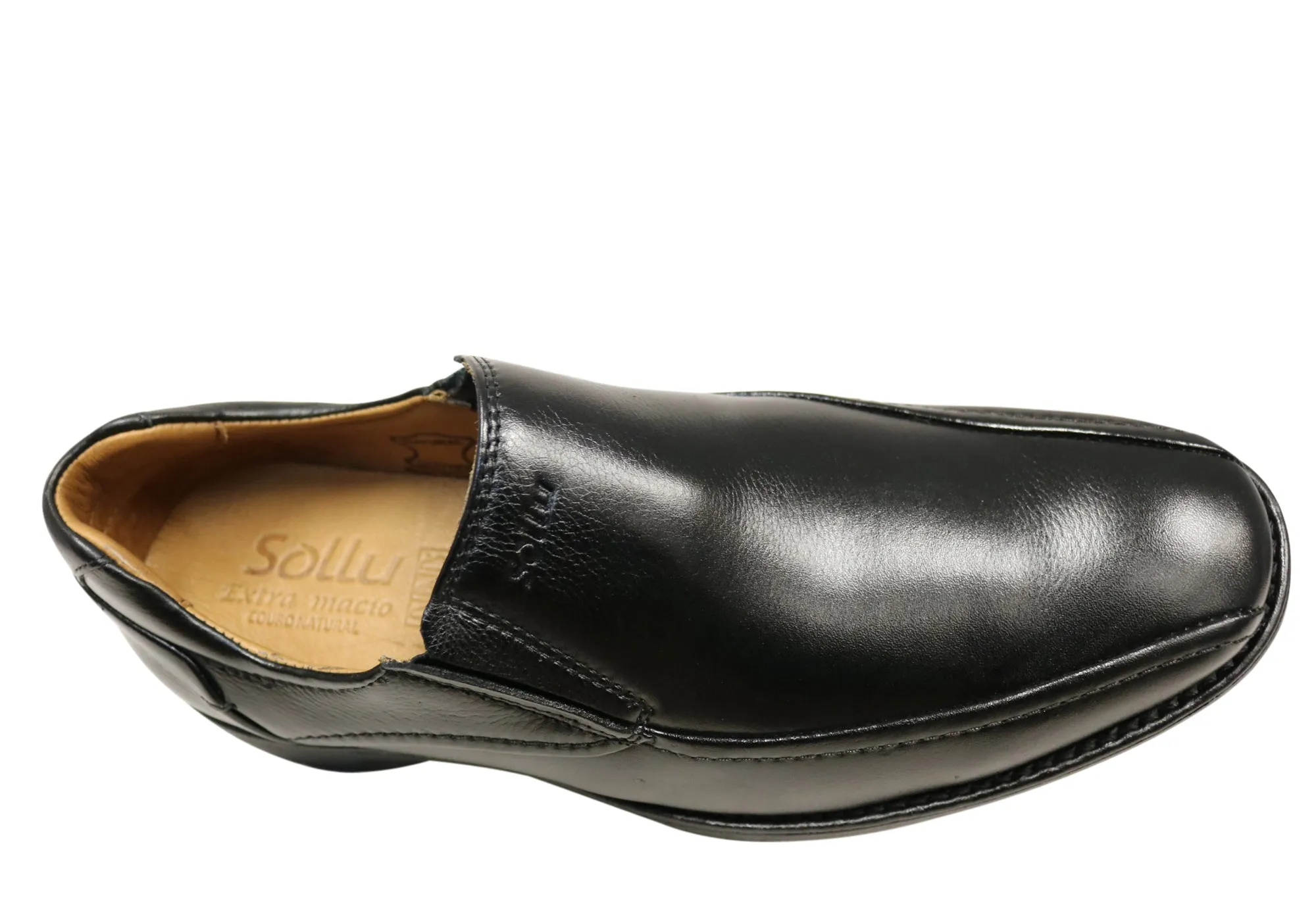 Sollu Woodley Mens Leather Comfort Slip On Dress Shoes Made In Brazil