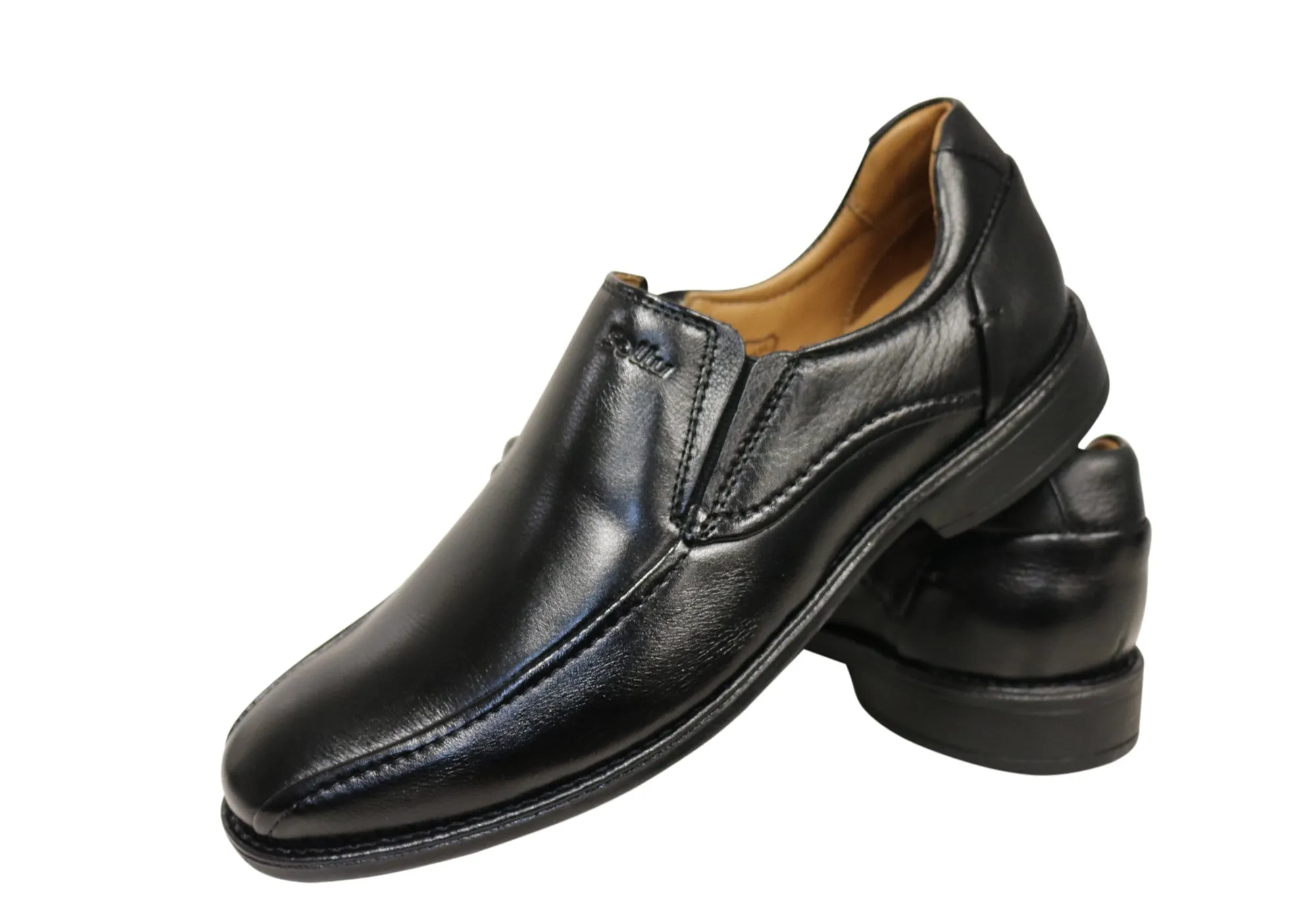 Sollu Woodley Mens Leather Comfort Slip On Dress Shoes Made In Brazil