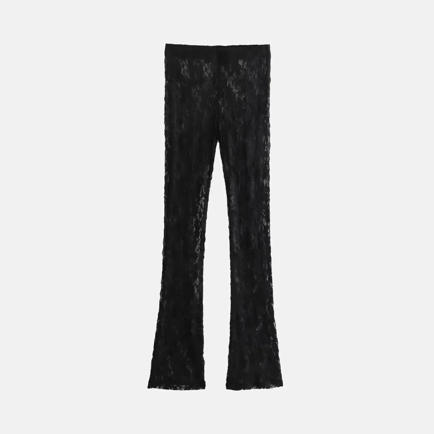 Sorena Charm Set – Black lace – Lace-trim flare pants