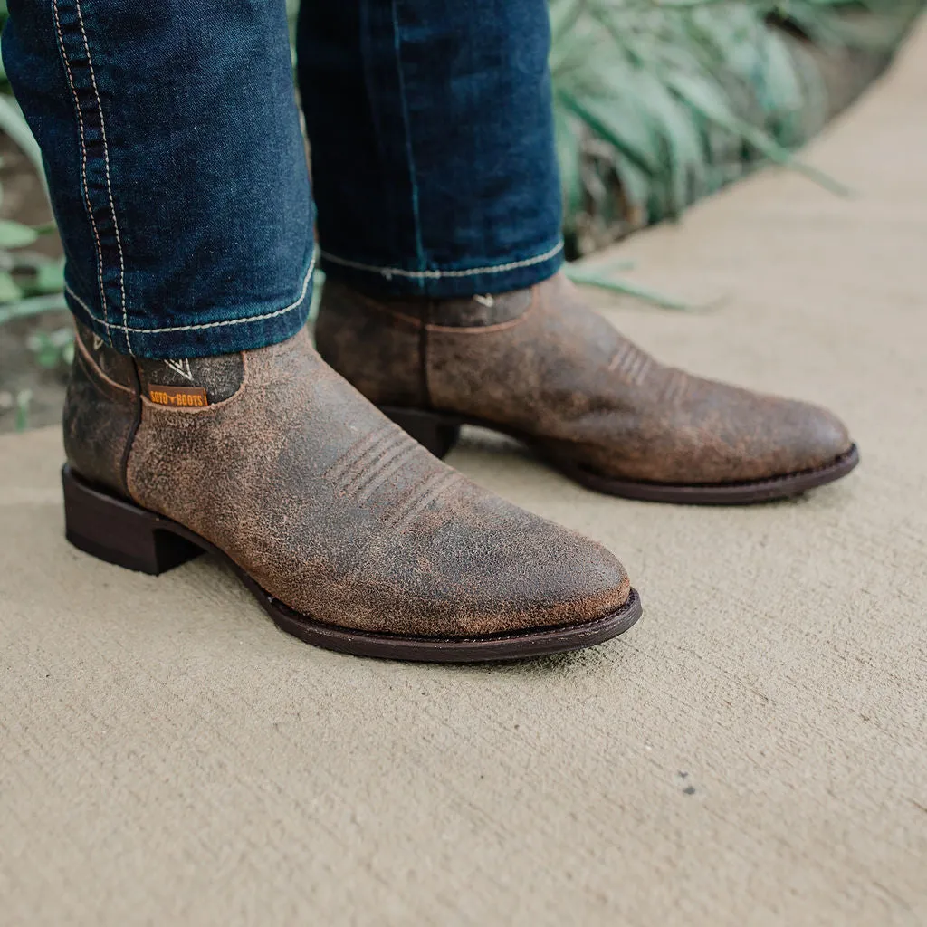 Soto Boots Mens Brown Distressed Leather Cowboy Boots