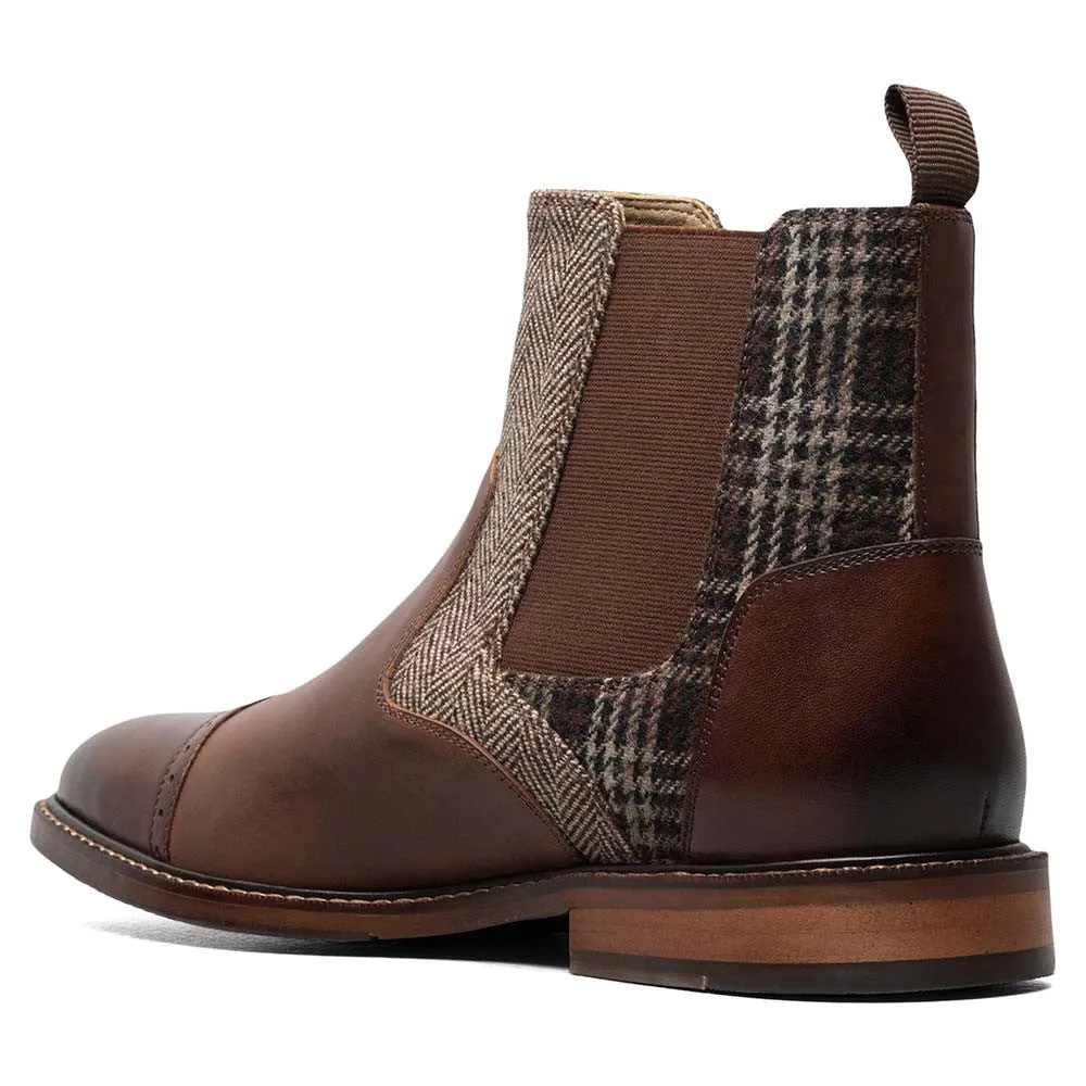 Stacy Adams Finney Brown Multi Cap Toe Chelsea Boots