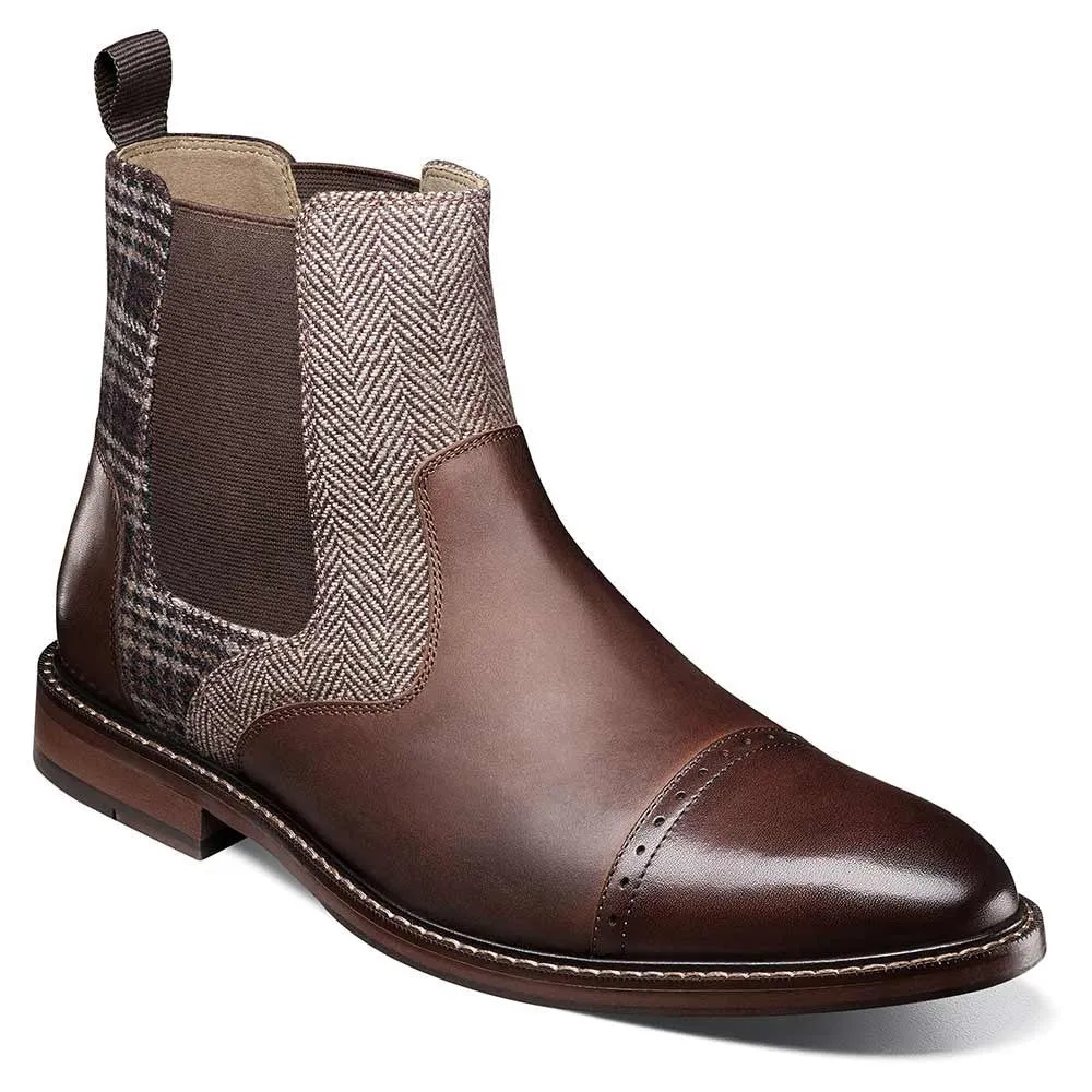 Stacy Adams Finney Brown Multi Cap Toe Chelsea Boots