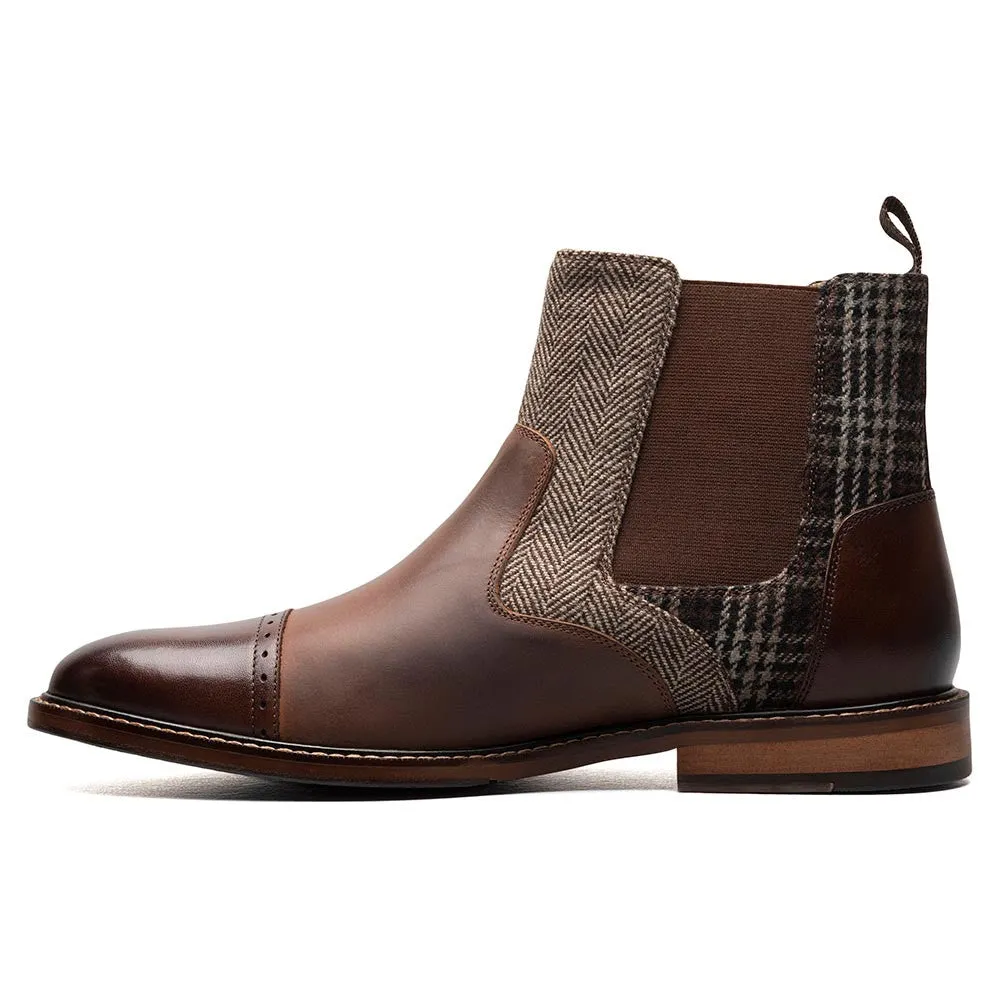 Stacy Adams Finney Brown Multi Cap Toe Chelsea Boots