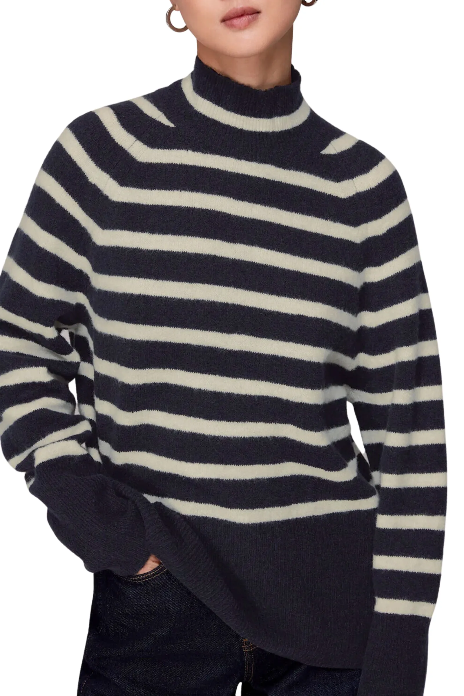 Stripe Funnel Neck Jumper