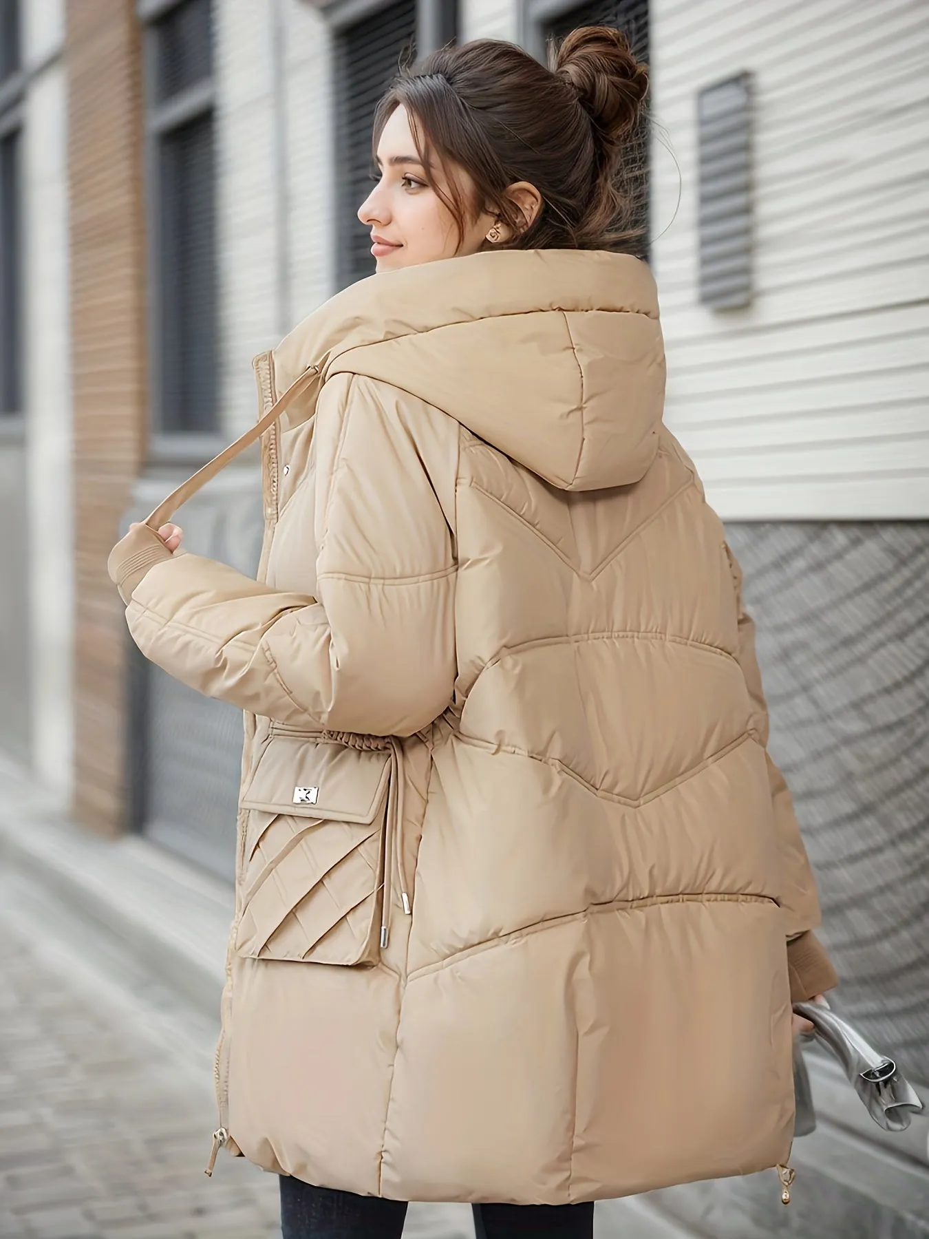 Stylish Middle Long Puffer Jacket for Women | Perfect for Casual Days