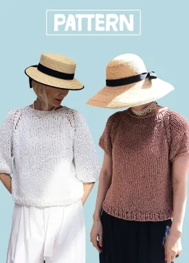 Summer Tee AND Top-Down Sweater PATTERN- Summer yarn