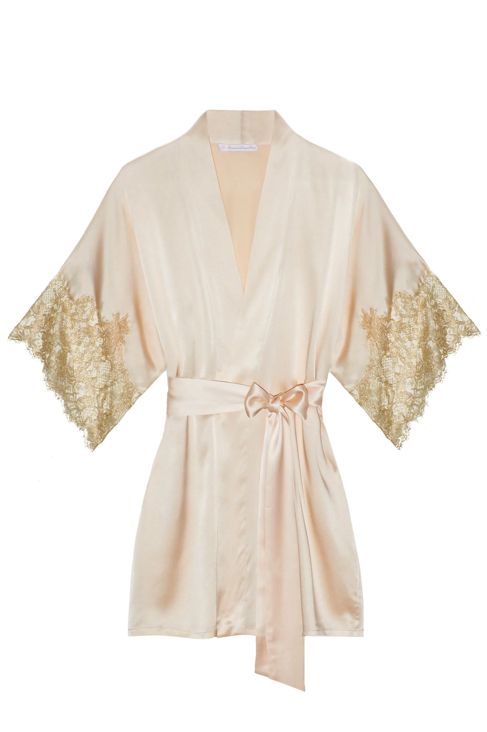 Tara Gilded Sleeve Silk Kimono robe