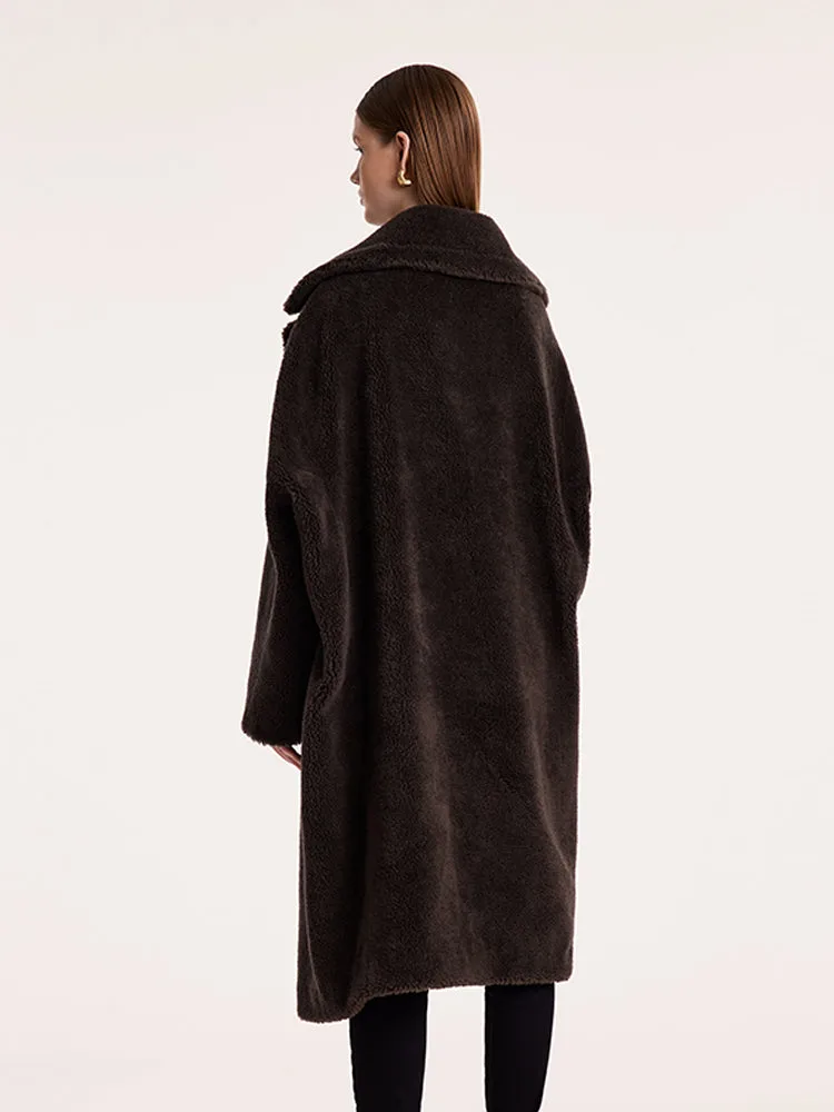 Teddy Lamb Wool Lapel Oversized Coat