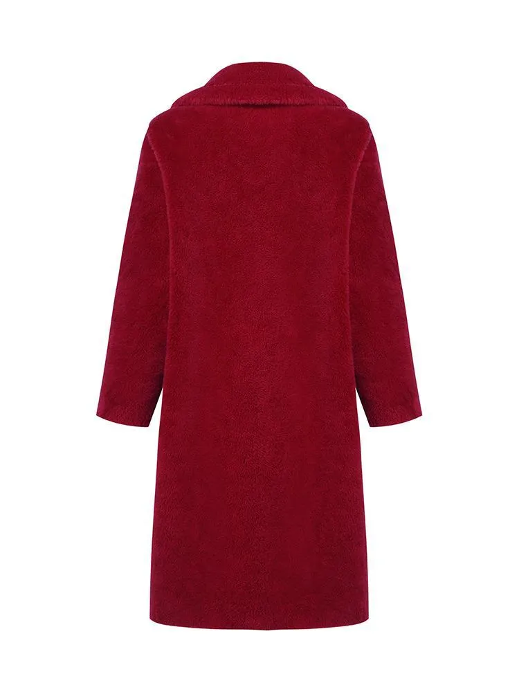 Teddy Lamb Wool Lapel Oversized Coat