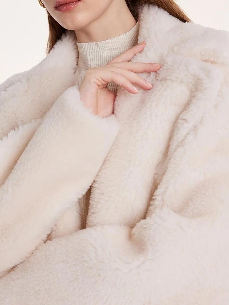 Teddy Lamb Wool Lapel Oversized Coat