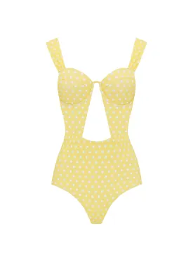 The Bustier Bodysuit - Sunbeam Delicate Polka Dots