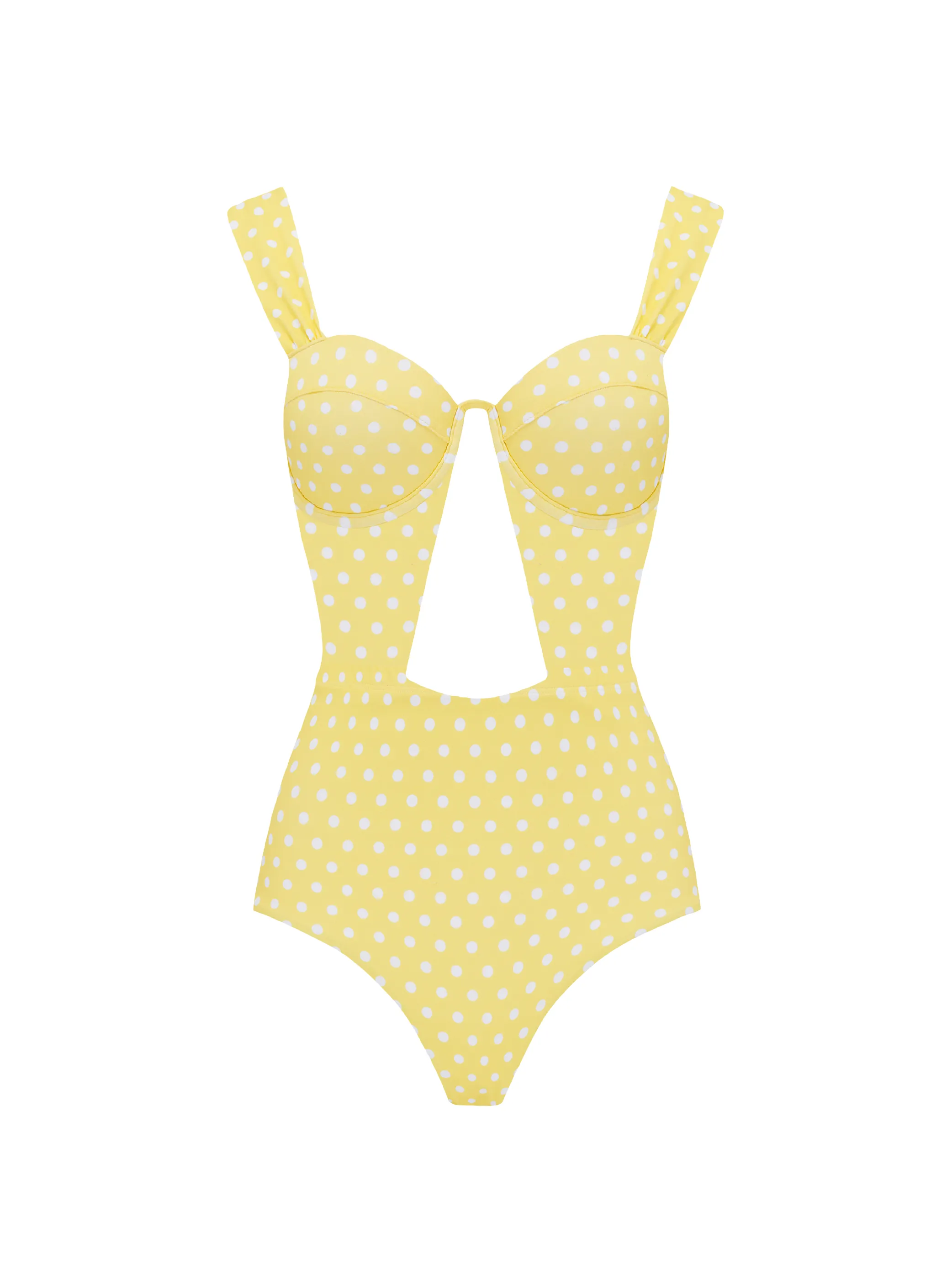 The Bustier Bodysuit - Sunbeam Delicate Polka Dots