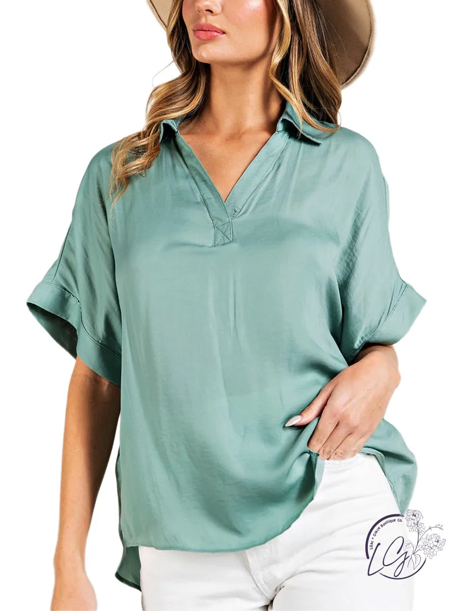 Timeless Ruffles V-Collar Tee