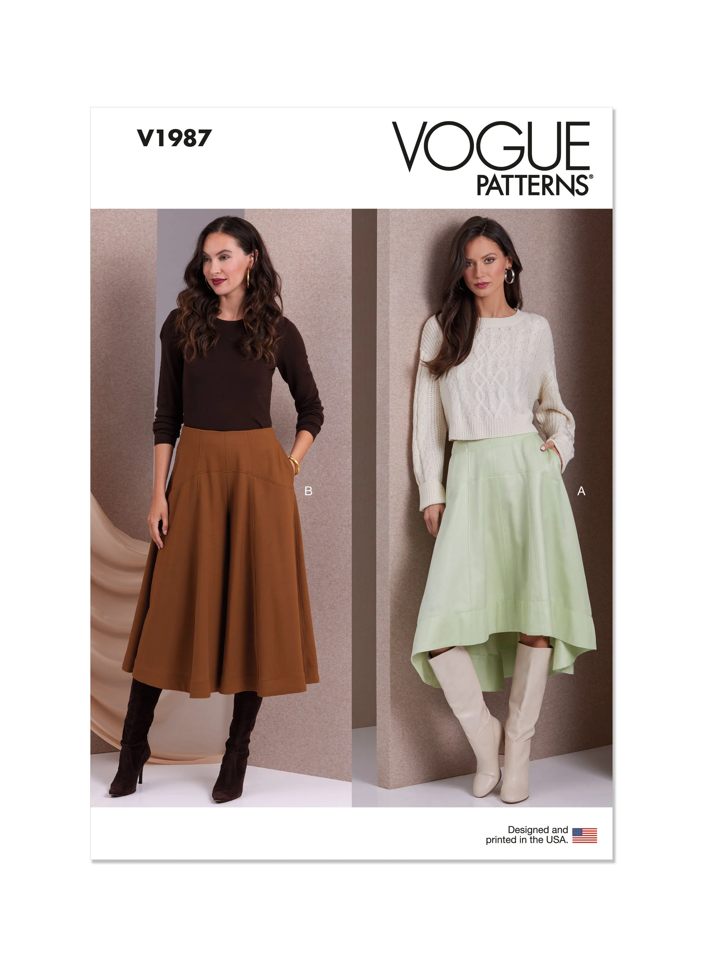 Voguepattern V1987 Misses' Skirt/Pants