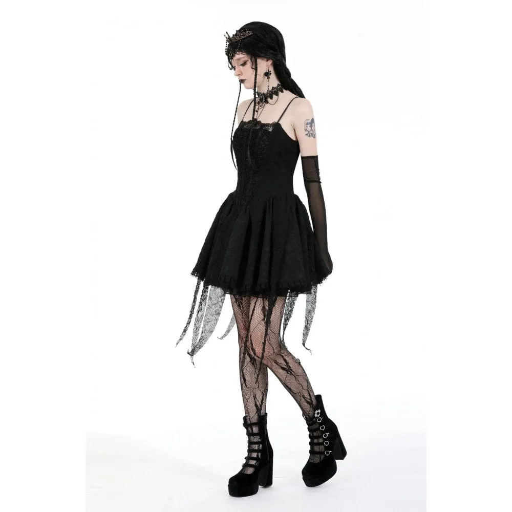 Women's Gothic Irregular Ruched Slip Dress