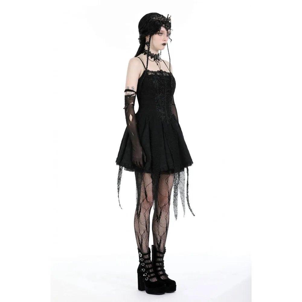 Women's Gothic Irregular Ruched Slip Dress