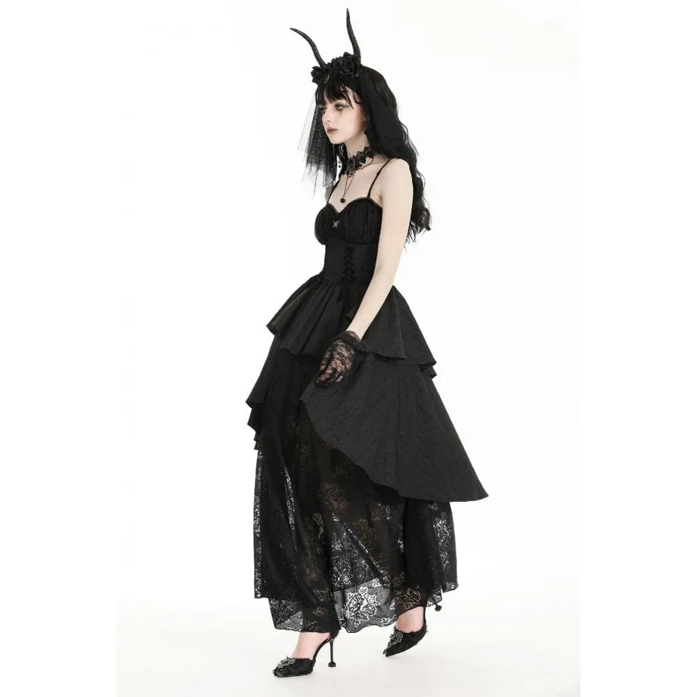 Women's Gothic Layered High/Low Gown Slip Dress Wedding Dress