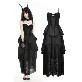 Women's Gothic Layered High/Low Gown Slip Dress Wedding Dress