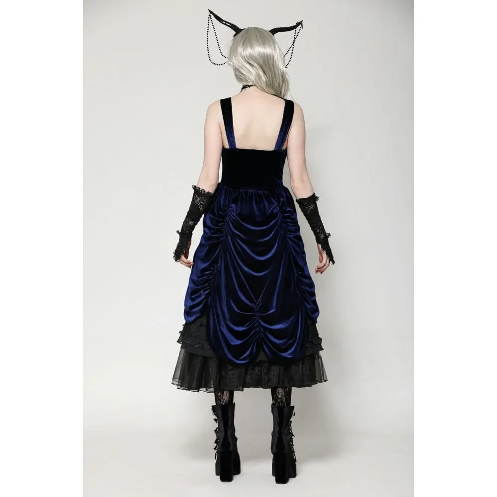 Women's Gothic Lolita Ruffled Lace Slip Dress