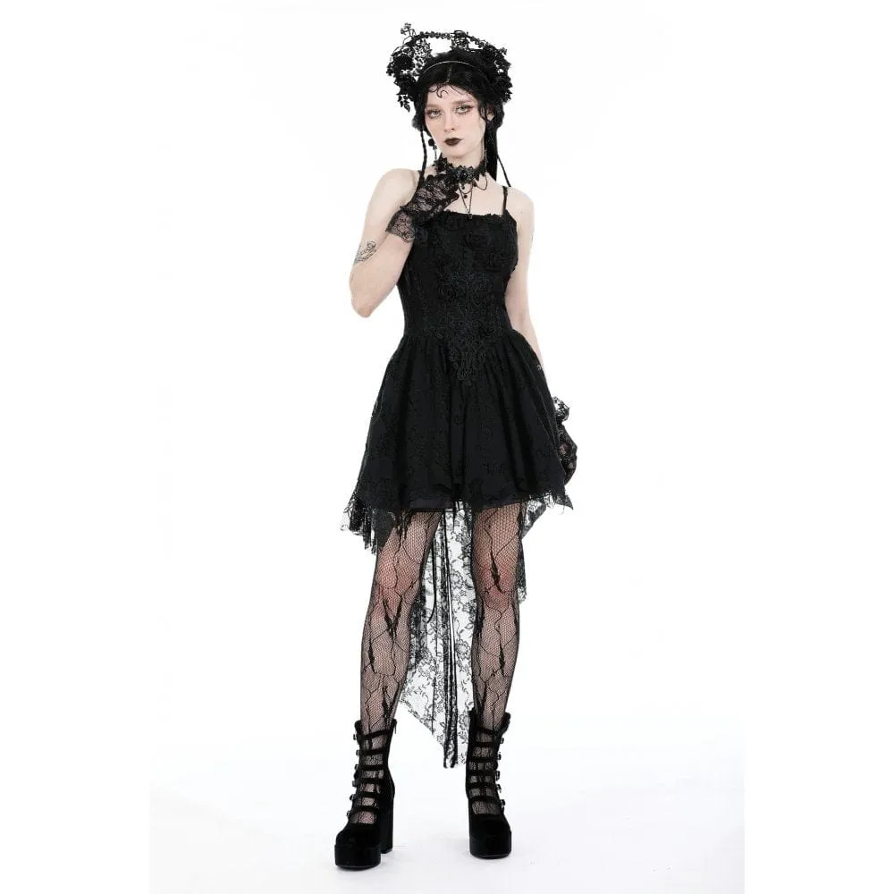 Women's Gothic Rose High-low Slip Wedding Dress