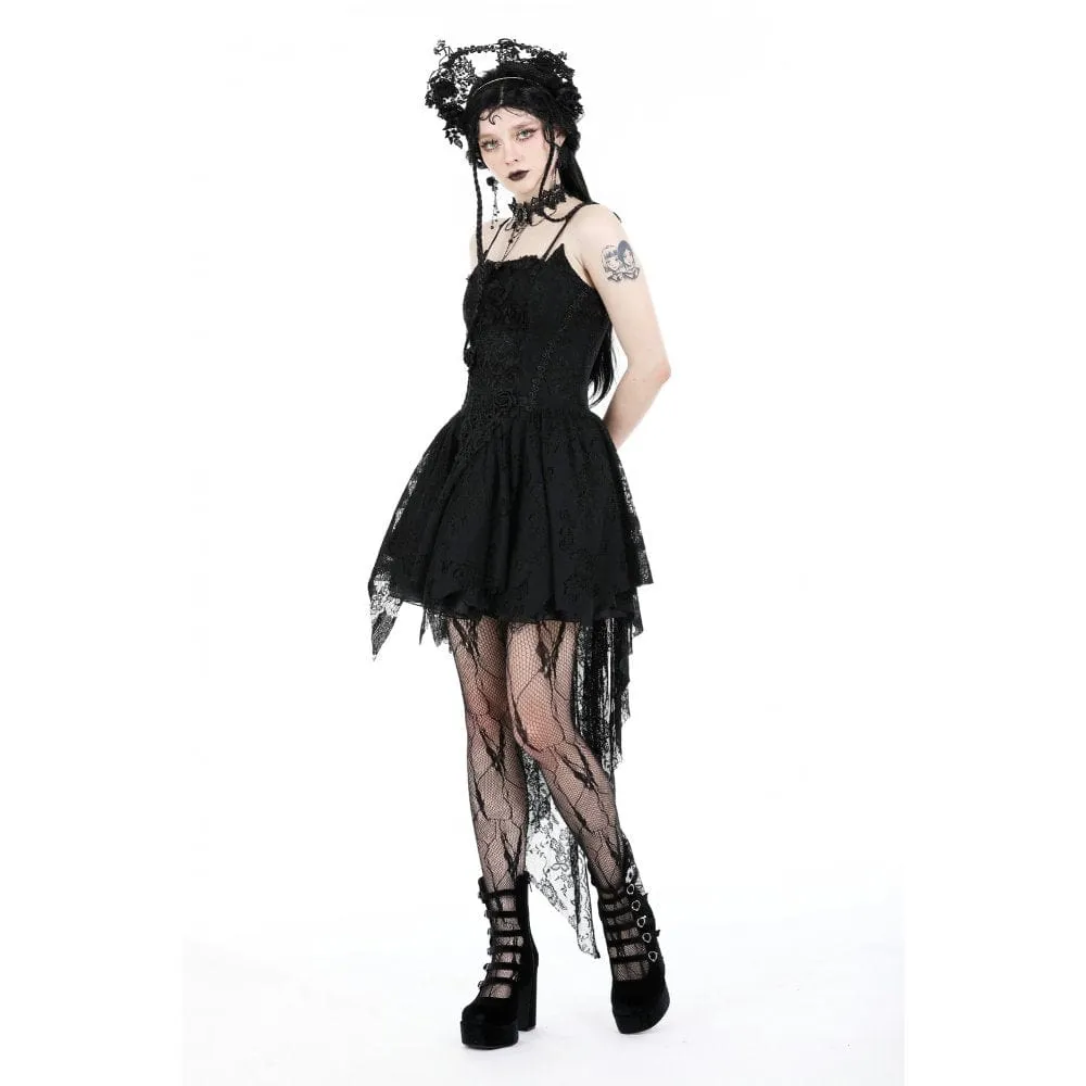 Women's Gothic Rose High-low Slip Wedding Dress