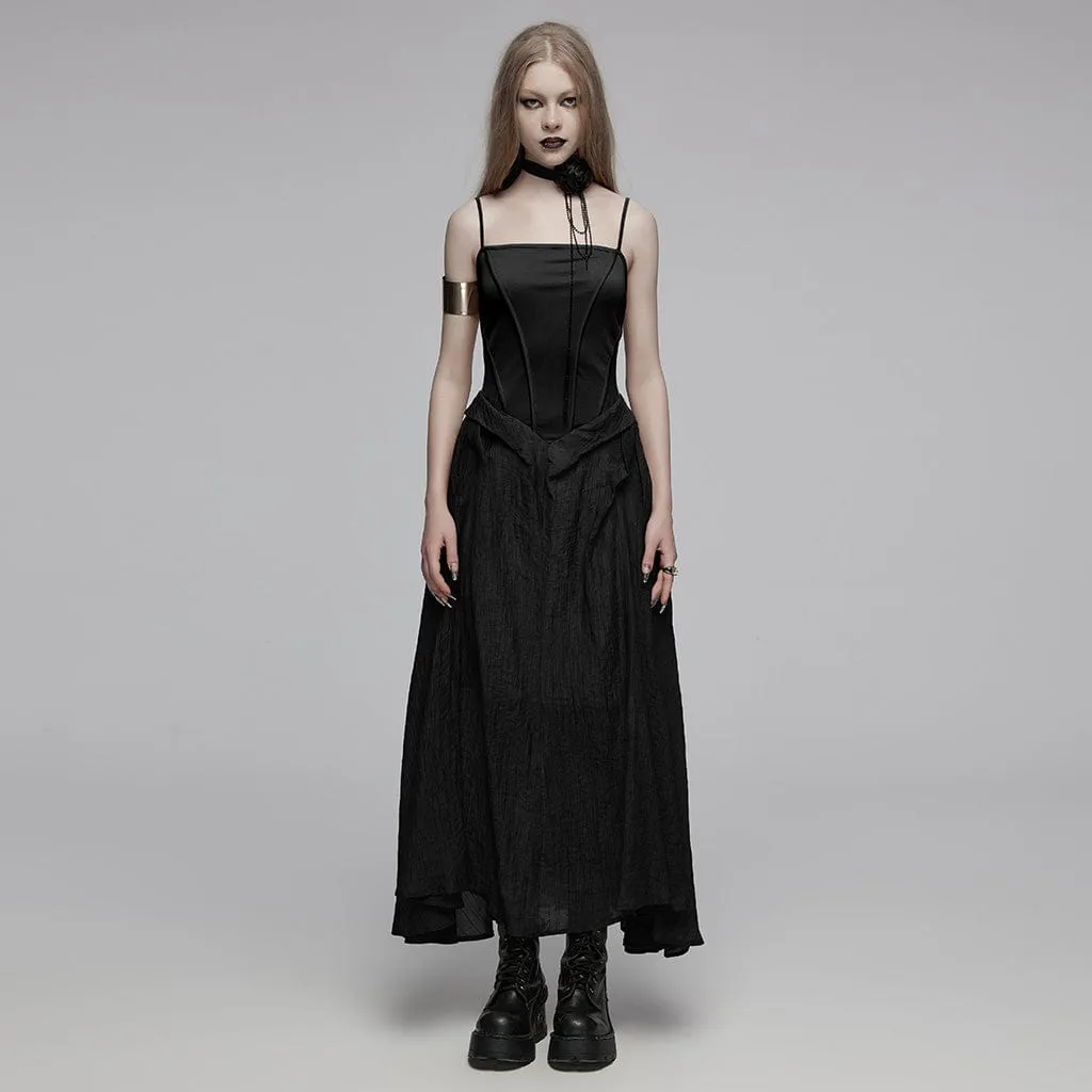 Women's Gothic Ruched  Slip Dress