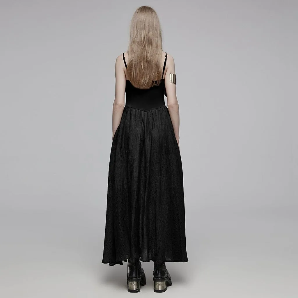 Women's Gothic Ruched  Slip Dress