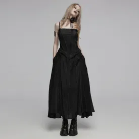 Women's Gothic Ruched  Slip Dress