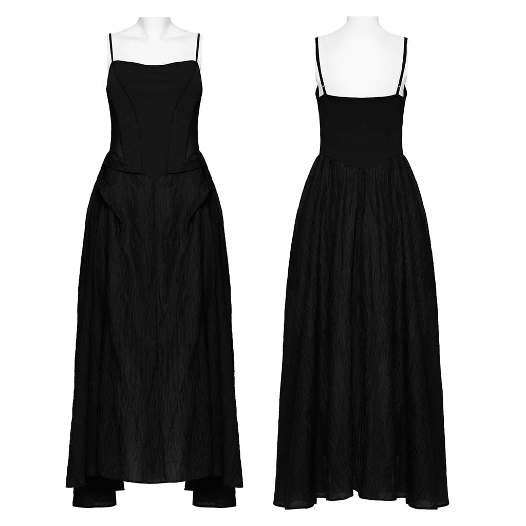 Women's Gothic Ruched  Slip Dress