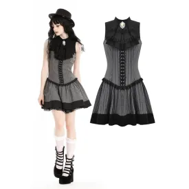 Women's Gothic Ruffled Striped Grad Dress